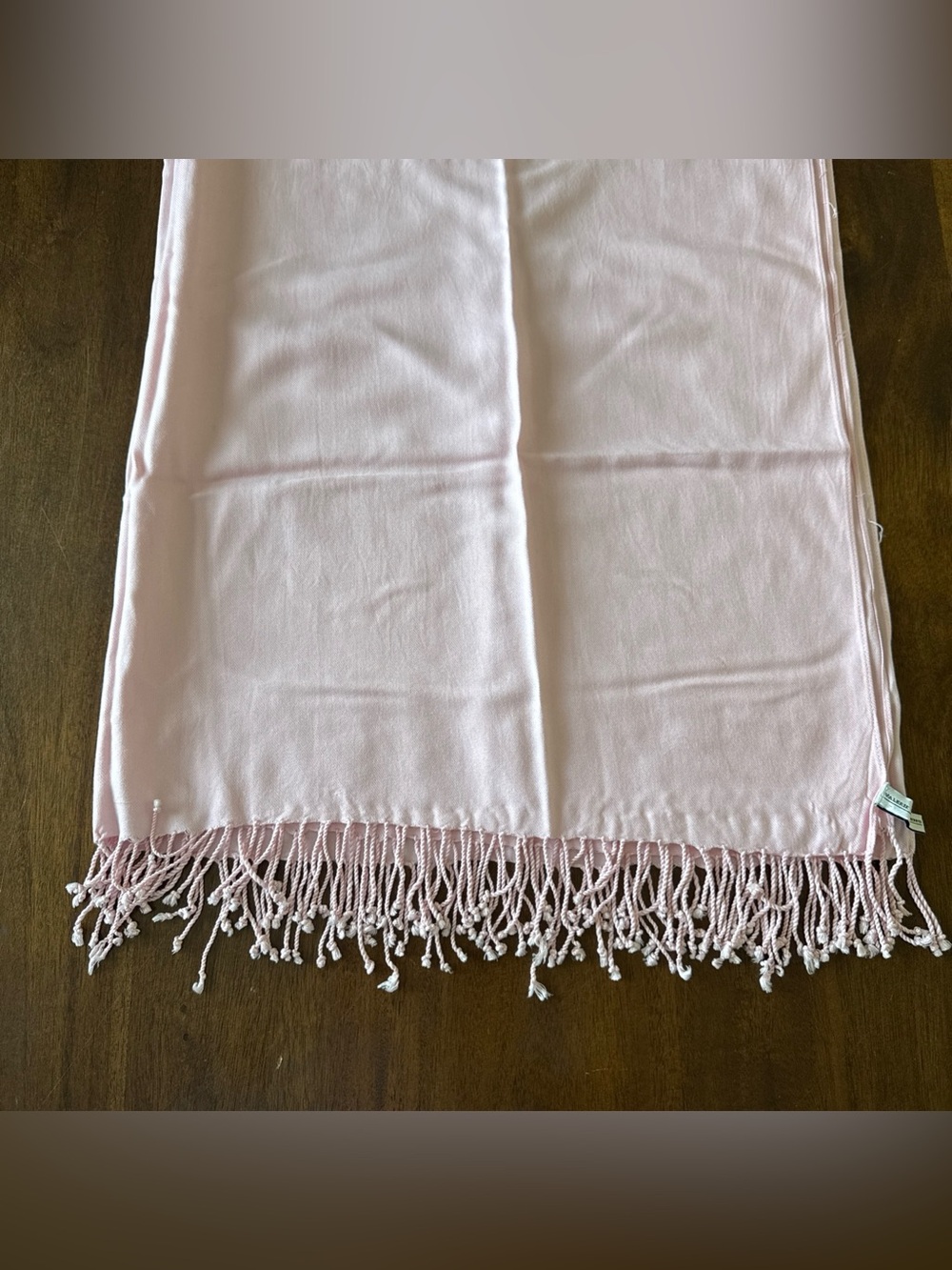 Valerie Stevens Pink Pashmina Shawl Wrap Twisted Tassel Fringe Polyester 35x78"